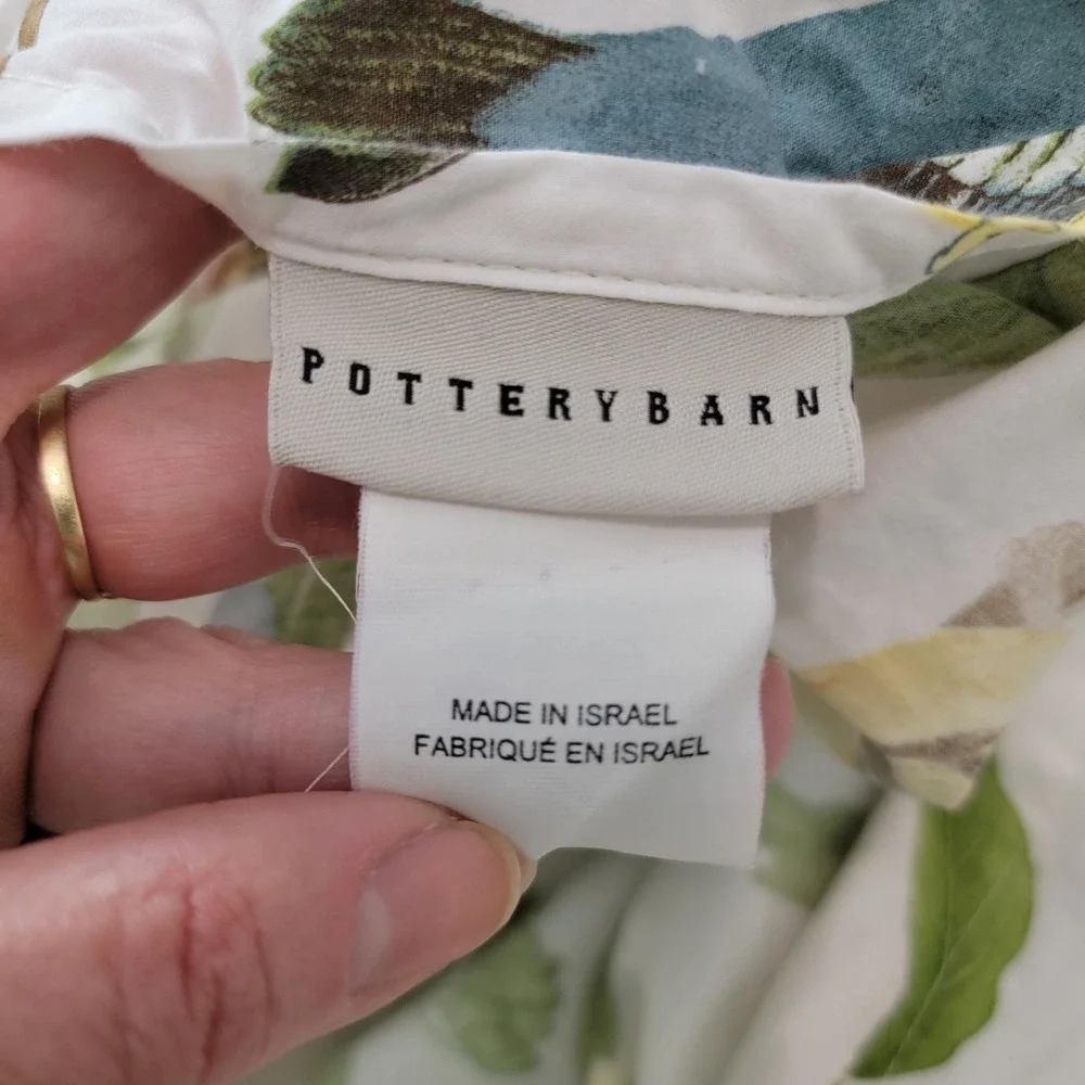 Pottery Barn Spring Sparrow Duvet Cover Only Full Queen EUC Birds Botanical 2010